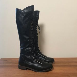 JustFab combat lace up riding boots